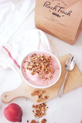 Peach Smoothie Bowl with Maple Pecan Granola