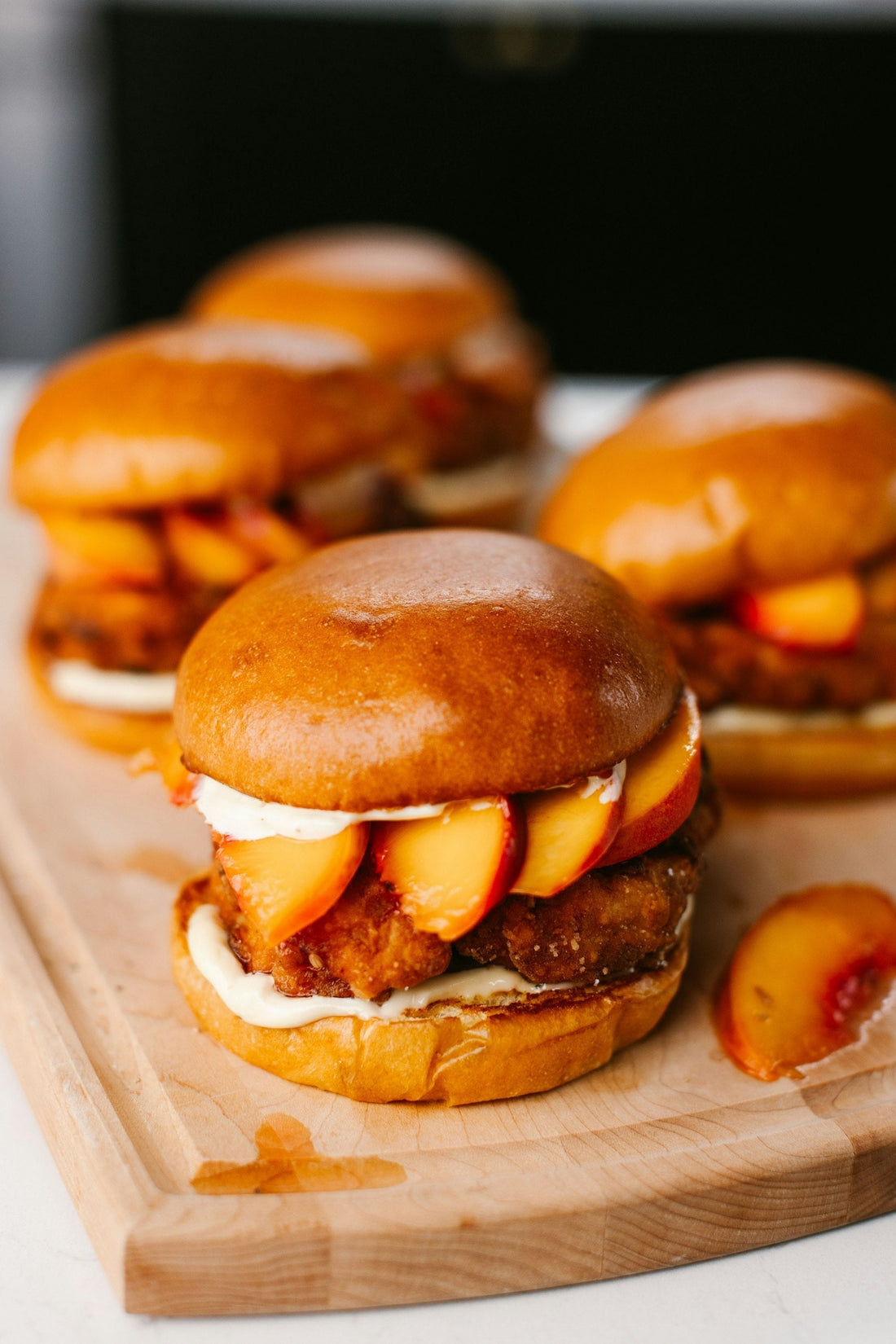 Peach Fried Chicken Sandwich
