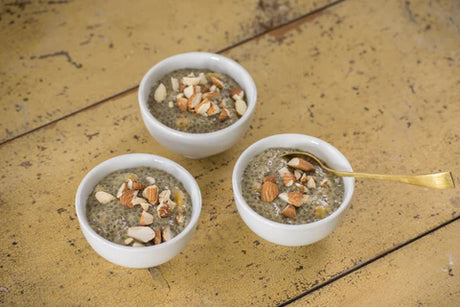 3 cups of peach chia seed pudding