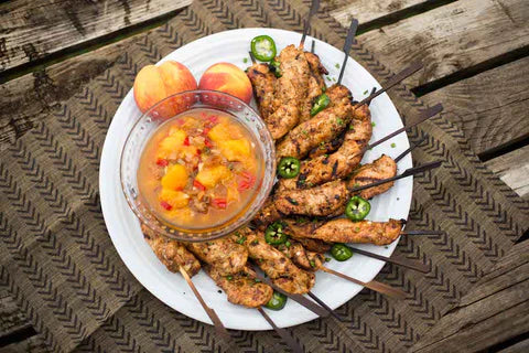 Spicy Jerk Chicken with Peach Chutney