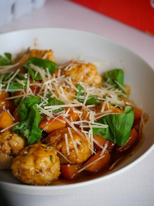 Peach-Glazed Chicken Meatballs