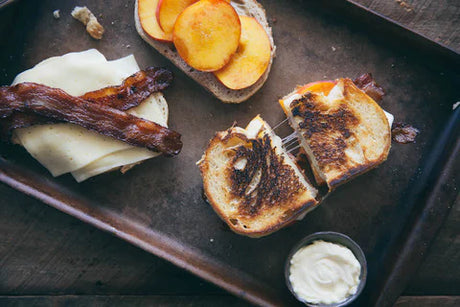Peach Grilled Cheese with Bacon
